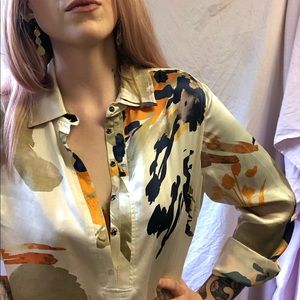 TYLER BOE 100% Silk Watercolor Tunic